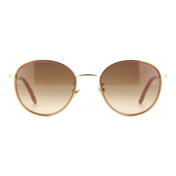 New MULBERRY Gold Round SML259 300K Sunglasses Women - Picture 2 of 4